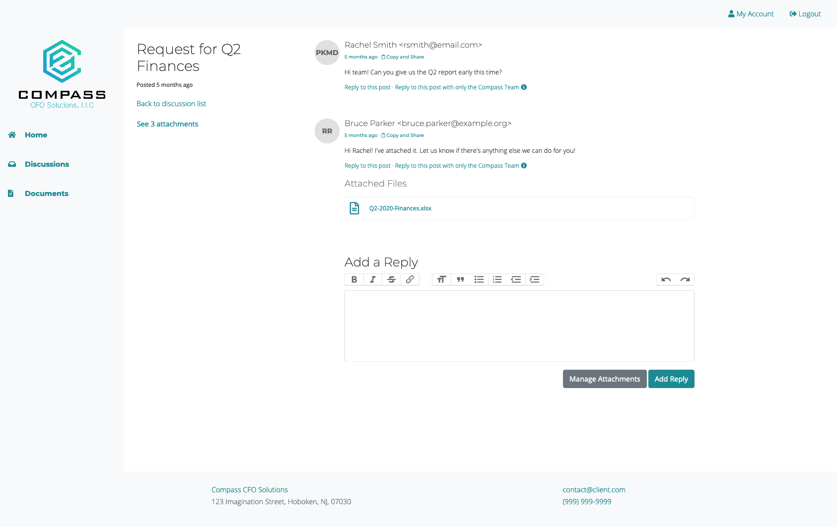 Compass CFO Solutions Secure Document Portal