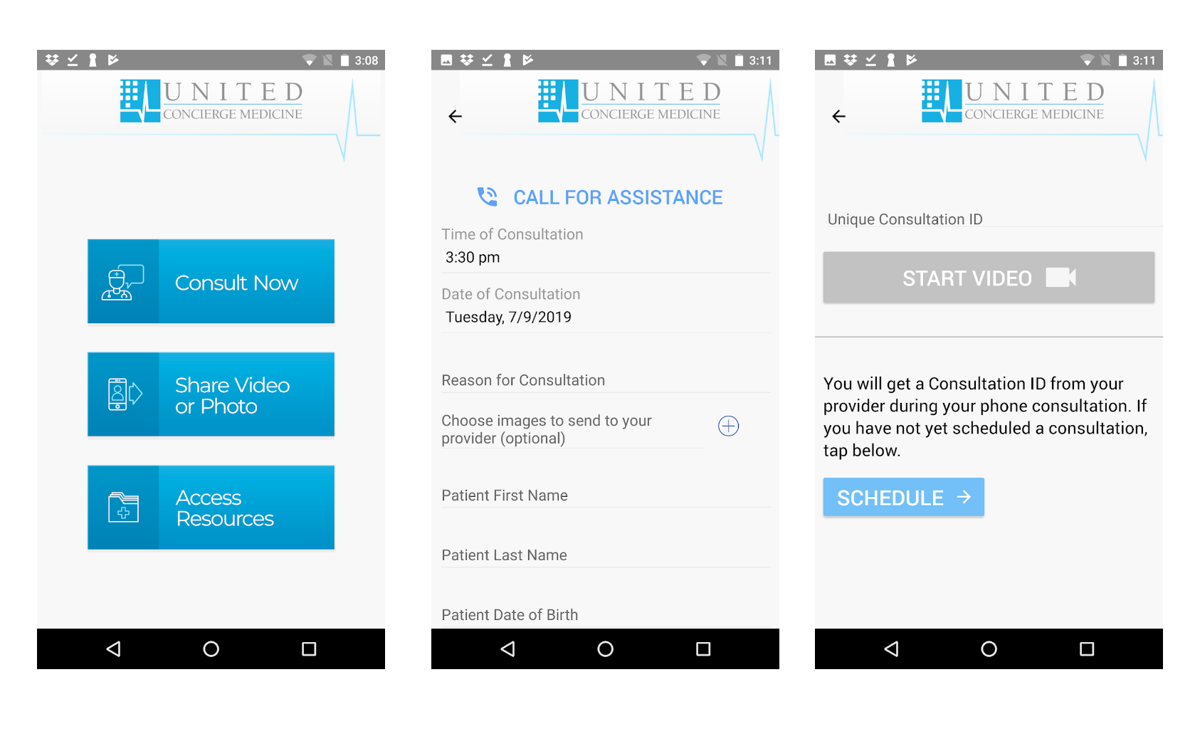 United Concierge Medicine Mobile Application